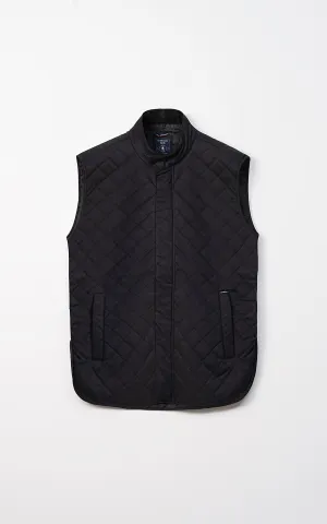 QUILTED SLEEVELESS JACKET BLACK