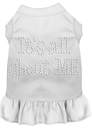 Rhinestone All About Me Dress White Xxxl