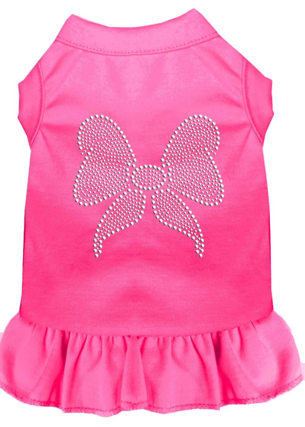 Rhinestone Bow Dress Bright Pink 4x