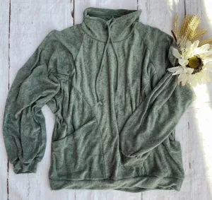 Soft Clouds Are Olive Cowl Top