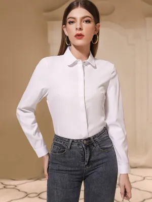 Solid Button Front Shirt