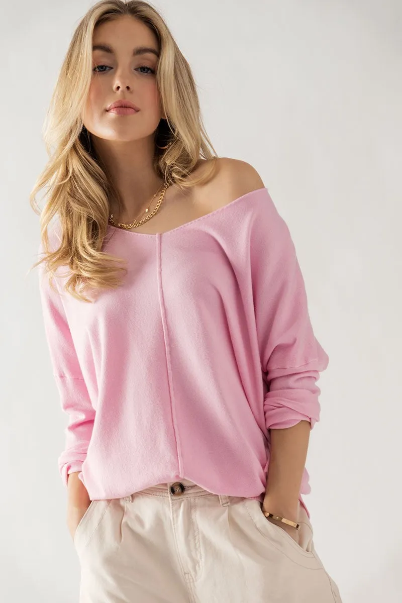 Super Soft High Low V-Neck Sweater