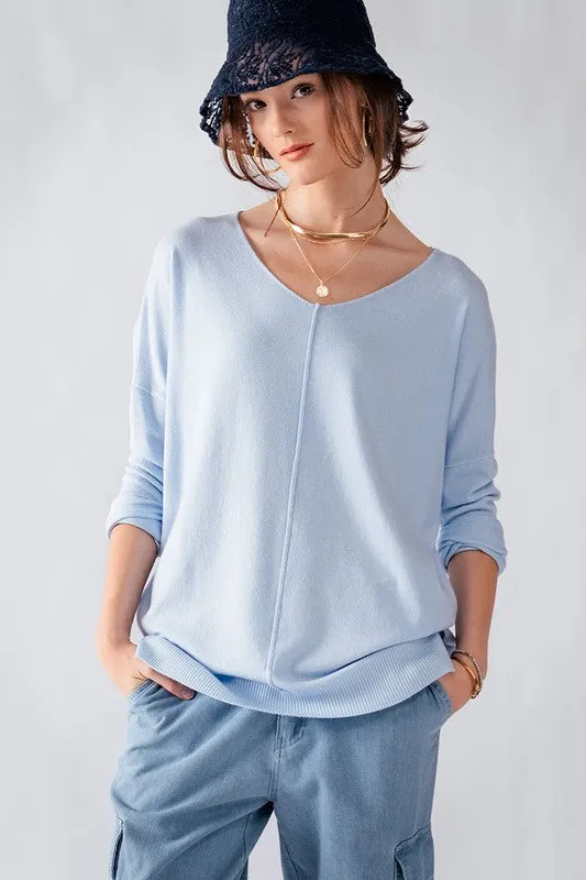 Super Soft High Low V-Neck Sweater