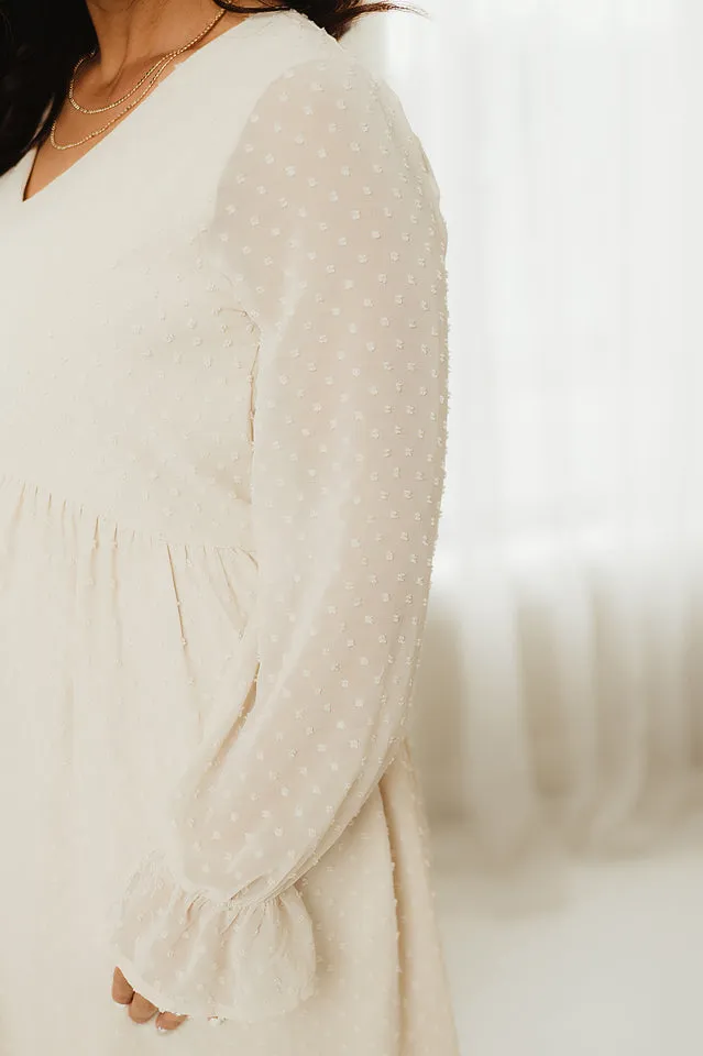 Swiss Dot V Neck Dress