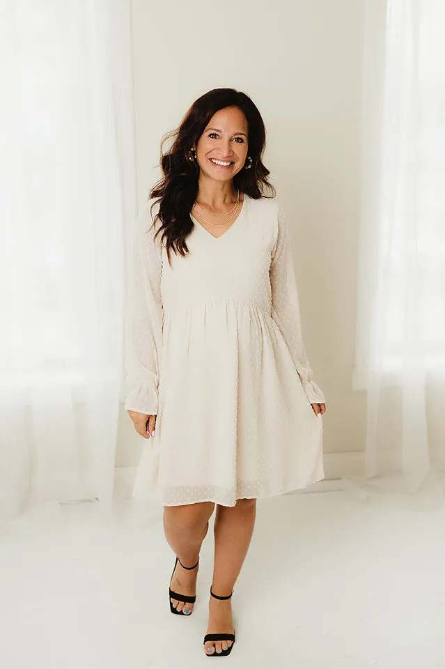 Swiss Dot V Neck Dress
