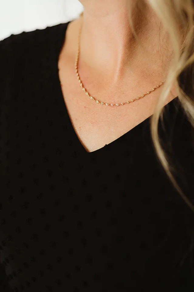 Swiss Dot V Neck Dress