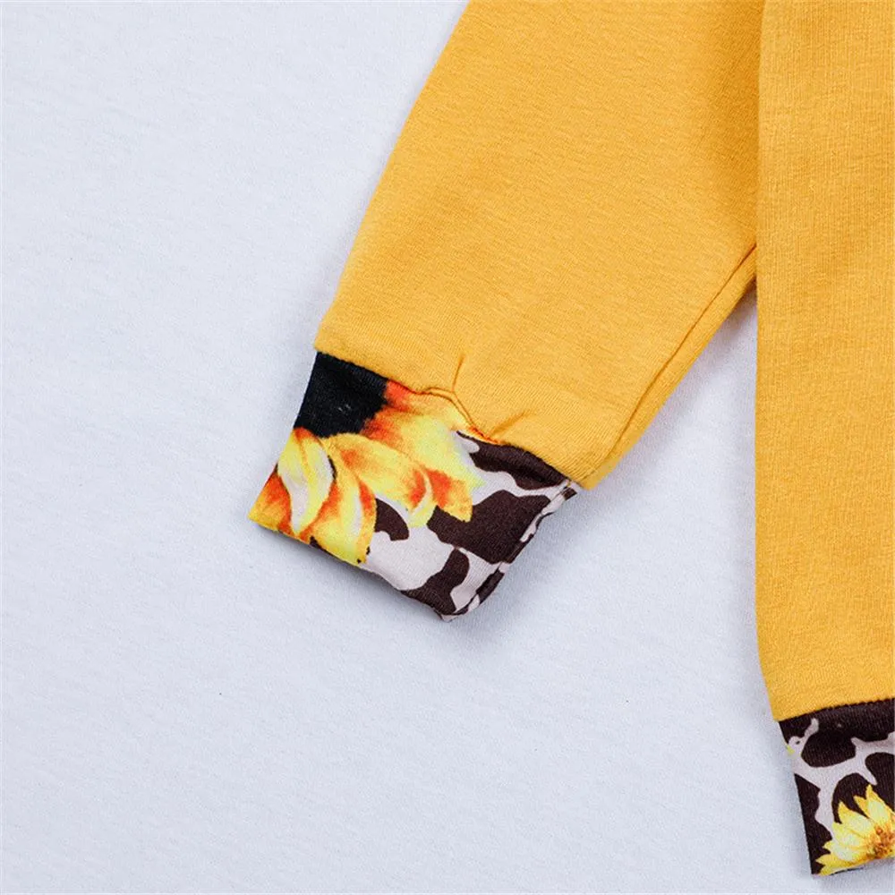 Toddler Girls Letter Floral Printed Hooded Top & Pants Girl Wholesale