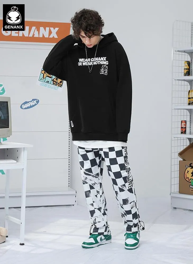 Wing Print Raglan Sleeve Pullover Hoodies