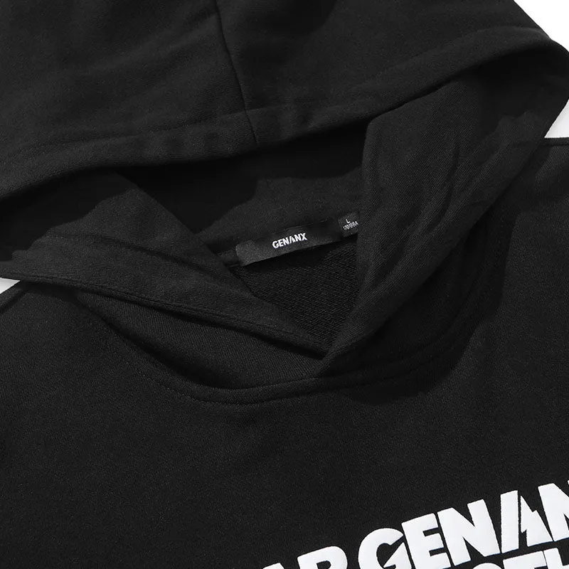 Wing Print Raglan Sleeve Pullover Hoodies