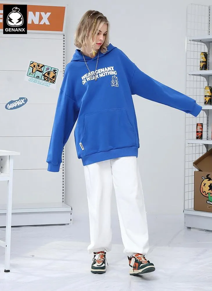 Wing Print Raglan Sleeve Pullover Hoodies