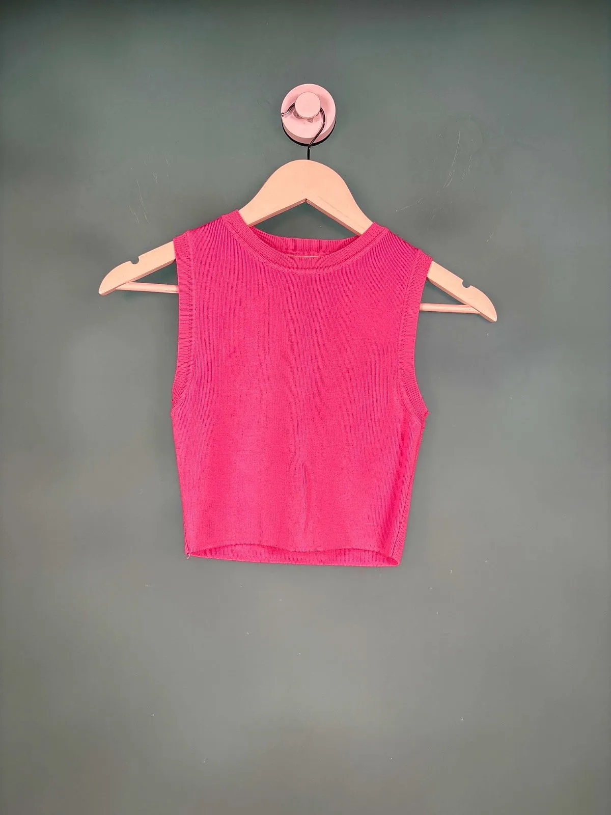 Zara Pink Sleeveless Crop Top UK S