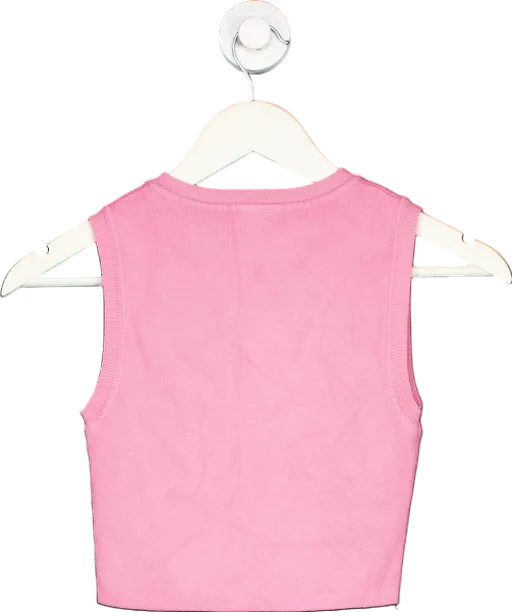 Zara Pink Sleeveless Crop Top UK S